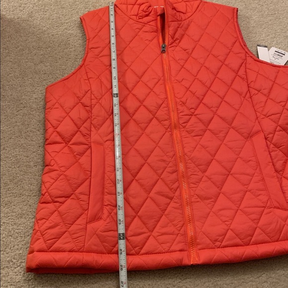 Time and Tru Women’s Orange Diamond Pattern Quilted Vest Size L (12-14) NWT - Picture 10 of 16